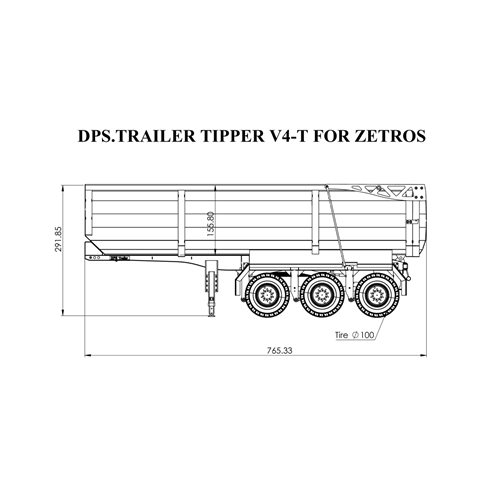 DPS TRAILER TIPPER V4-T FOR ZETROS 1/14 SCALE RC