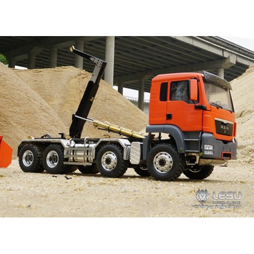 1/14 hydraulic roll-on dump truck MAN(TGS) 8X8 four-axle drive metal dump truck model LESU