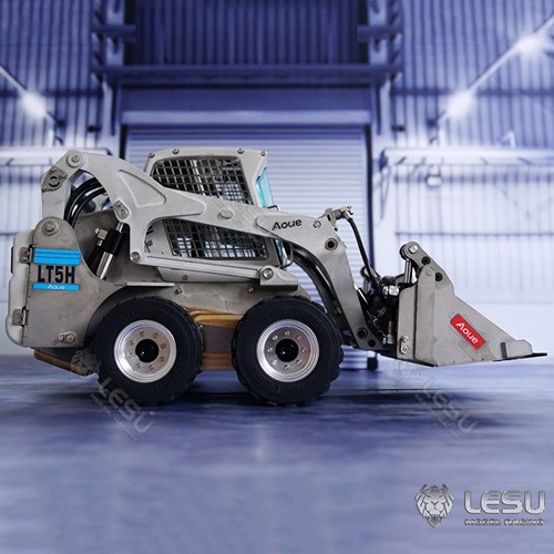 1/14 remote control model simulation toy wheeled bobcat metal hydraulic skid steer loader small bulldozer LESU