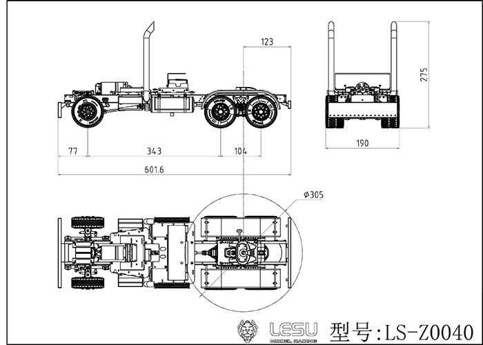 1/14 Simulation Truck Model American Truck King Metal Chassis Tamiya Car Shell Universal Modification LESU