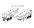 DUMPTRAILER DPS V3 900MM 3AXLE DOUBLE TIRES FOR ZETROS