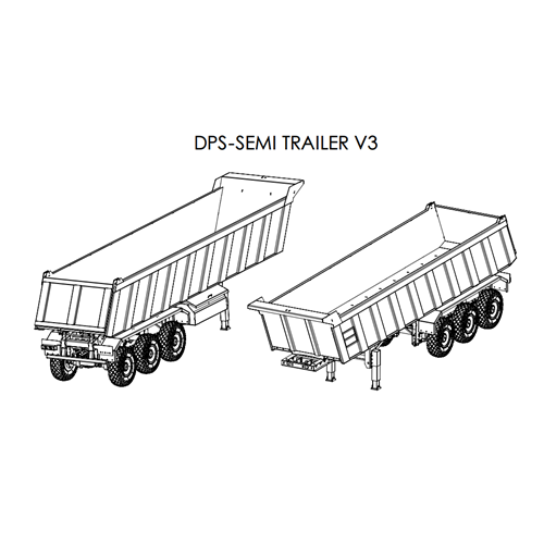 DUMPTRAILER DPS V3 900MM 3AXLE DOUBLE TIRES FOR ZETROS