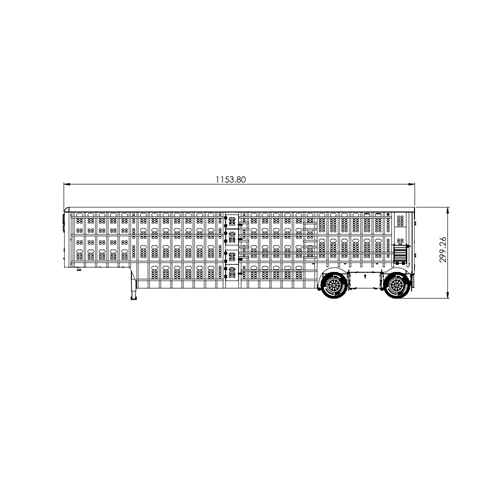 DPS Cattle livestock trailer 2AXLE - Length : 1153.8mm