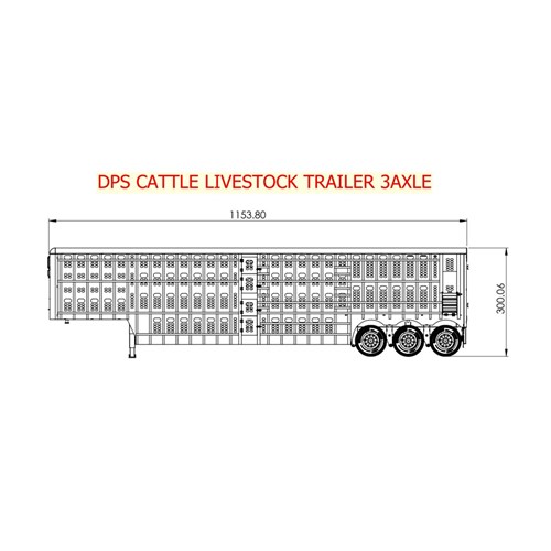 DPS Cattle livestock trailer 3AXLE - Length : 1153.8mm