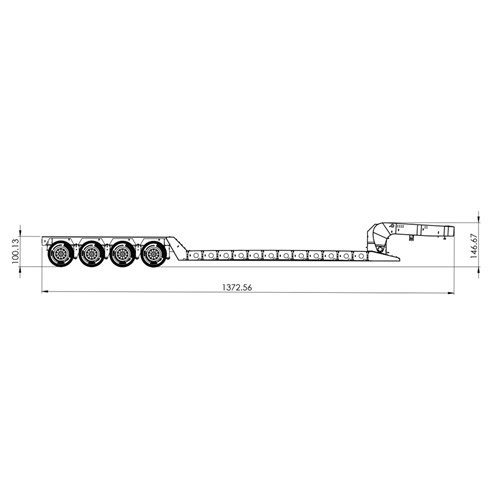 DPS LOWBOY TRAILER 4AXLE WITH COVERED FENDER 1/14