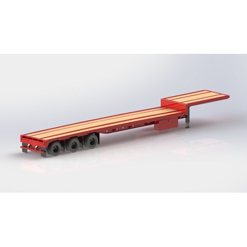 DPS STEP DECK TRAILER 3AXLE 53ft 1/14 SCALE