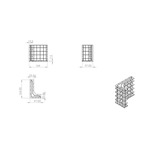 MOLDS L-BLOCK FOR BARRIERS DPS. STAINLESS STEEL MATERIAL