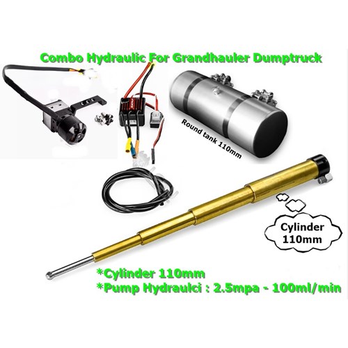 1/14 FRONT-MOUNTED MULTI-STAGE HYDRAULIC CYLINDER SYSTEM FOR GRANDHAULER, ROUND TANK