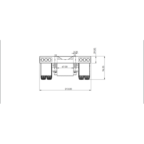 DPS-031-LOWBOY TRAILER QUA AXLE WITHOUT THE OUTER DECK