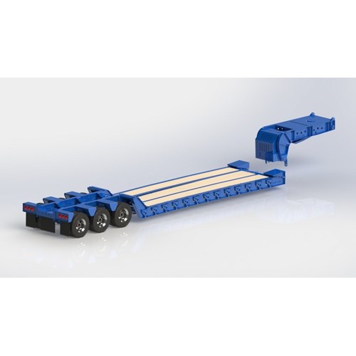 DPS TRAILER 032 LOWBOY TRIAXLE RAMPS FLIP 1/14