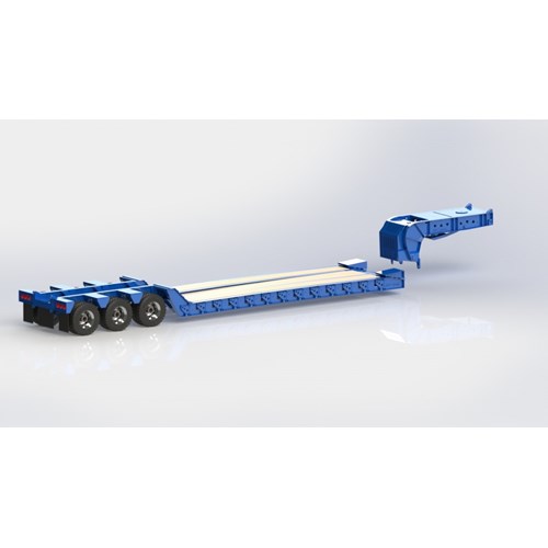 DPS TRAILER 032 LOWBOY TRIAXLE RAMPS FLIP 1/14