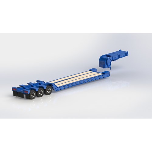 DPS TRAILER 032 LOWBOY TRIAXLE RAMPS FLIP 1/14