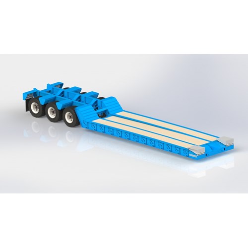 DPS TRAILER 032 LOWBOY TRIAXLE RAMPS FLIP 1/14