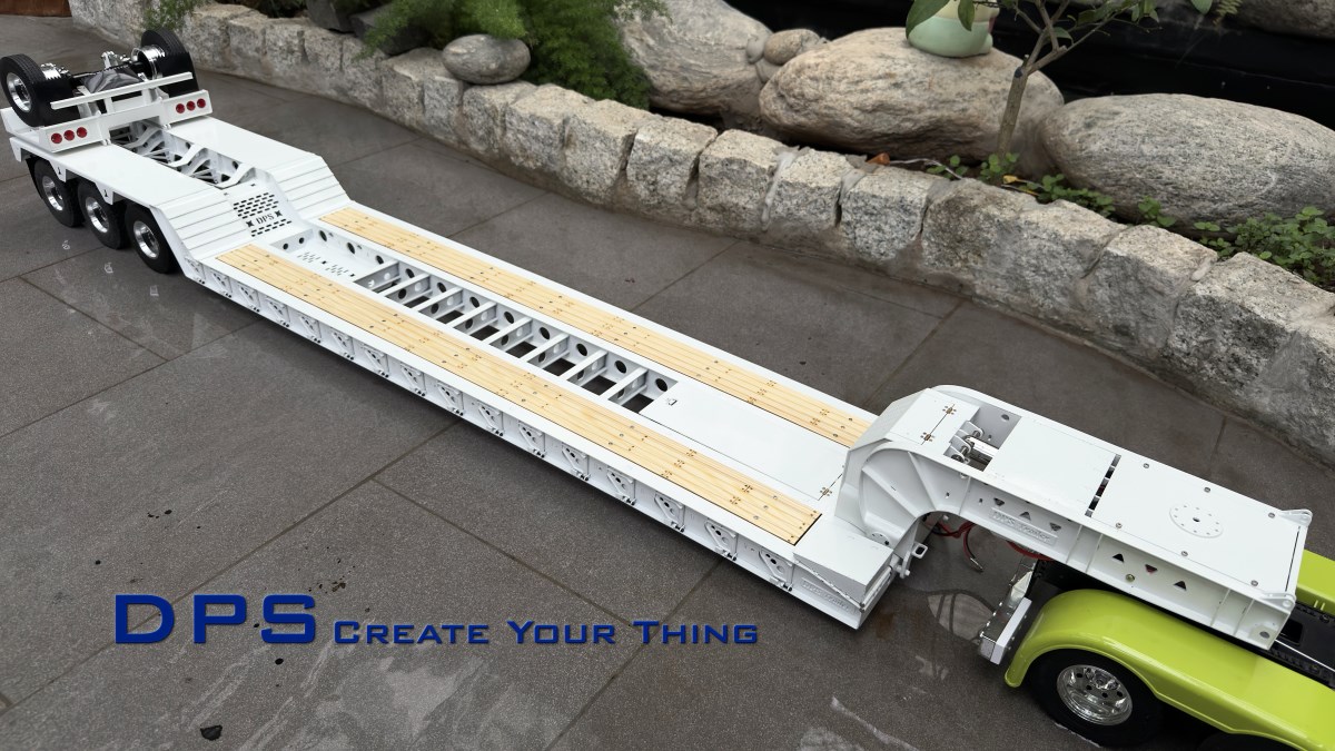 DPS TRAILER 040 LOWBOY TRIAXLE RAMPS FLIP 1/14 