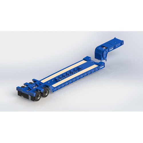 DPS TRAILER 041 LOWBOY 2AXLE RAMPS FLIP 1/14