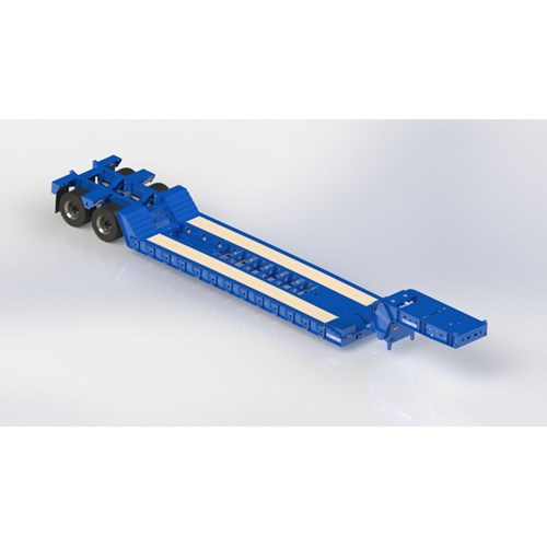 DPS TRAILER 041 LOWBOY 2AXLE RAMPS FLIP 1/14