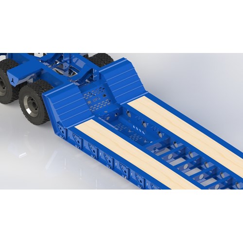 DPS TRAILER 041 LOWBOY 2AXLE RAMPS FLIP 1/14
