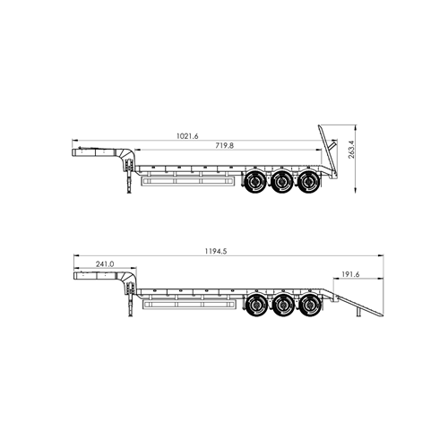 DS25 TRAILER V4 TRIAXLE FOR ZETROS OR  Mack M123 HC10 CROSS