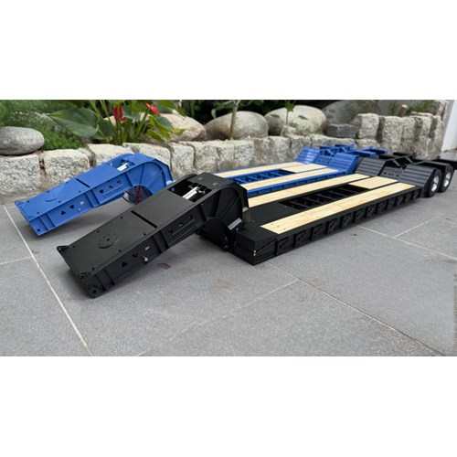 DPS TRAILER 041 LOWBOY 2AXLE RAMPS FLIP 1/14