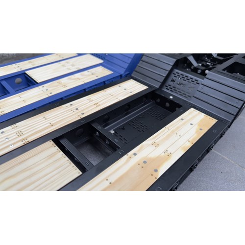 DPS TRAILER 041 LOWBOY 2AXLE RAMPS FLIP 1/14