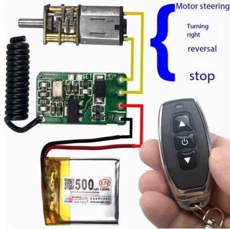 Compatible with N20 370 550 reducer motor micro wireless remote control for forward and reverse rotation stop module