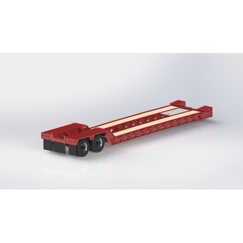 DPS TRAILER 041 LOWBOY 2AXLE RAMPS FLIP 1/14 WITH FENDER
