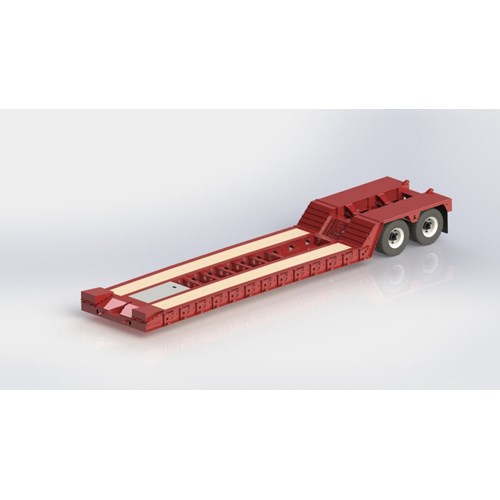 DPS TRAILER 041 LOWBOY 2AXLE RAMPS FLIP 1/14 WITH FENDER