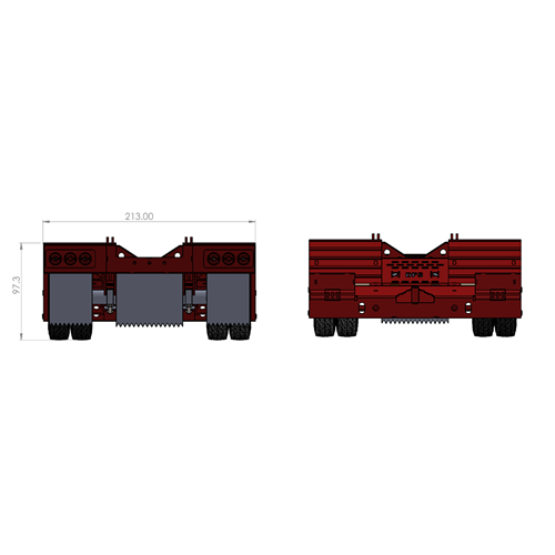 DPS TRAILER 041 LOWBOY 2AXLE RAMPS FLIP 1/14 WITH FENDER
