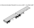 DS26-TRAIN-B-DOUBLE TRAILER A CA-US-AU ( COMBO 02 TRAILER 32FT + 28FT )