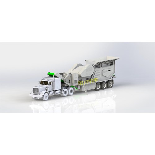 Trailer Jaw crushing rock, mobile crusher
