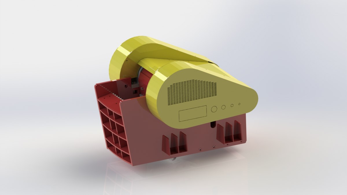Jaw crushing rock, mobile crusher