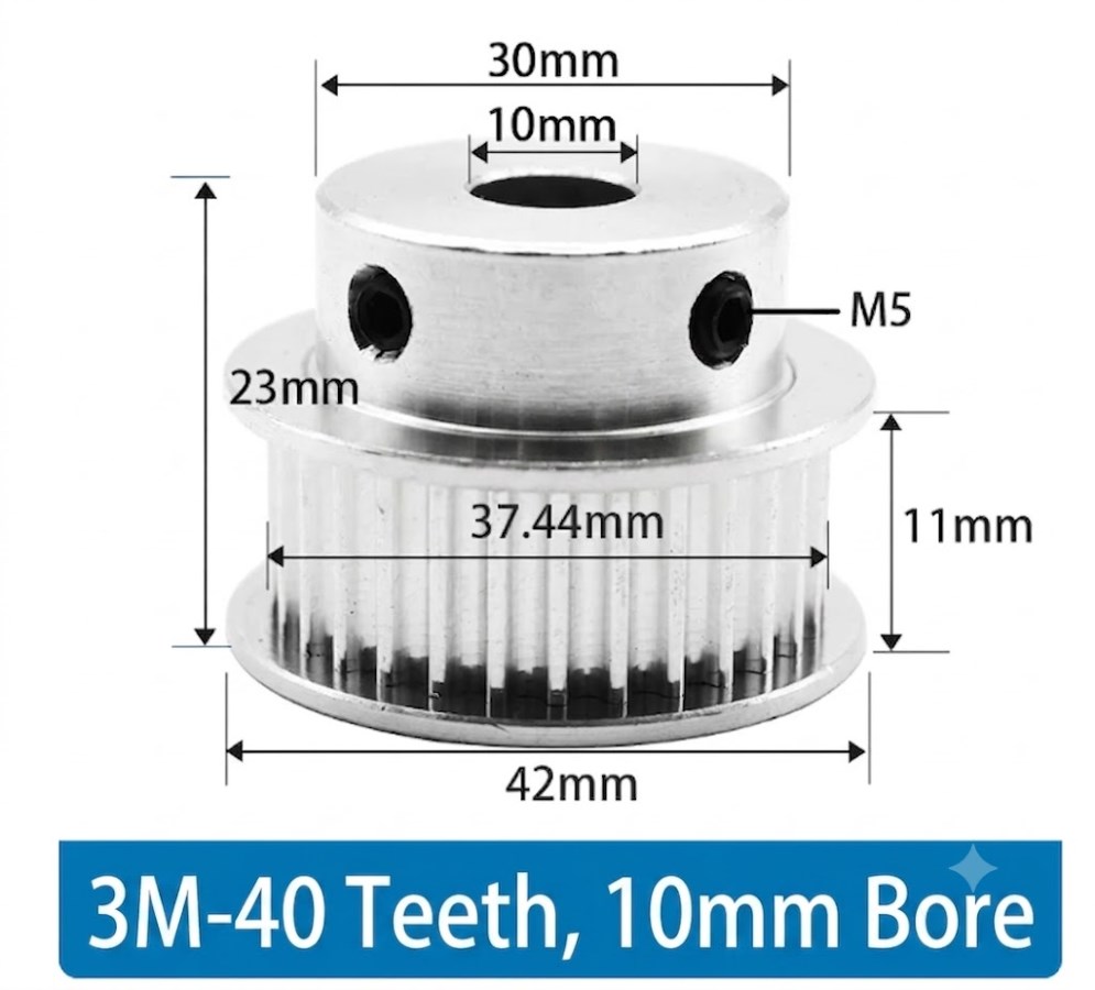 Merch synchronization wheel 3M40 teeth BF type slot width 11 hole 10mm