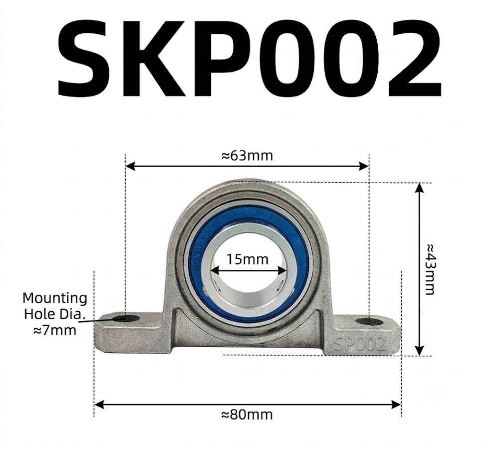 304 Stainless Steel Pillow Block Bearing SKP002