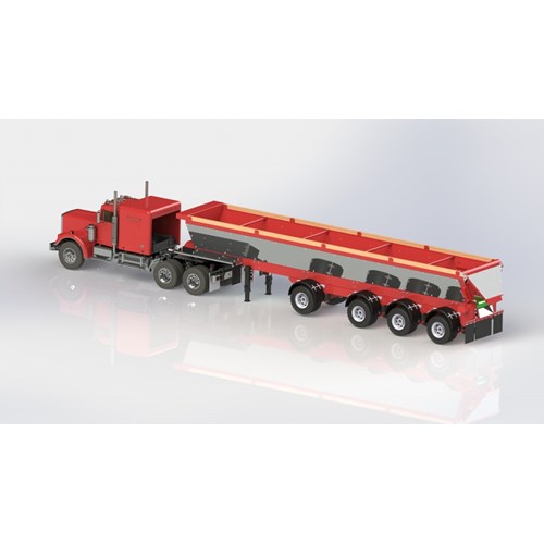 D26.026 TRAILER HEAVY LIVE BOTTOM 1/14 SCALE
