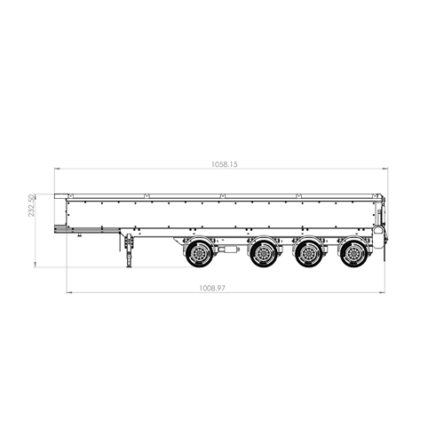 D26.026 TRAILER HEAVY LIVE BOTTOM 1/14 SCALE