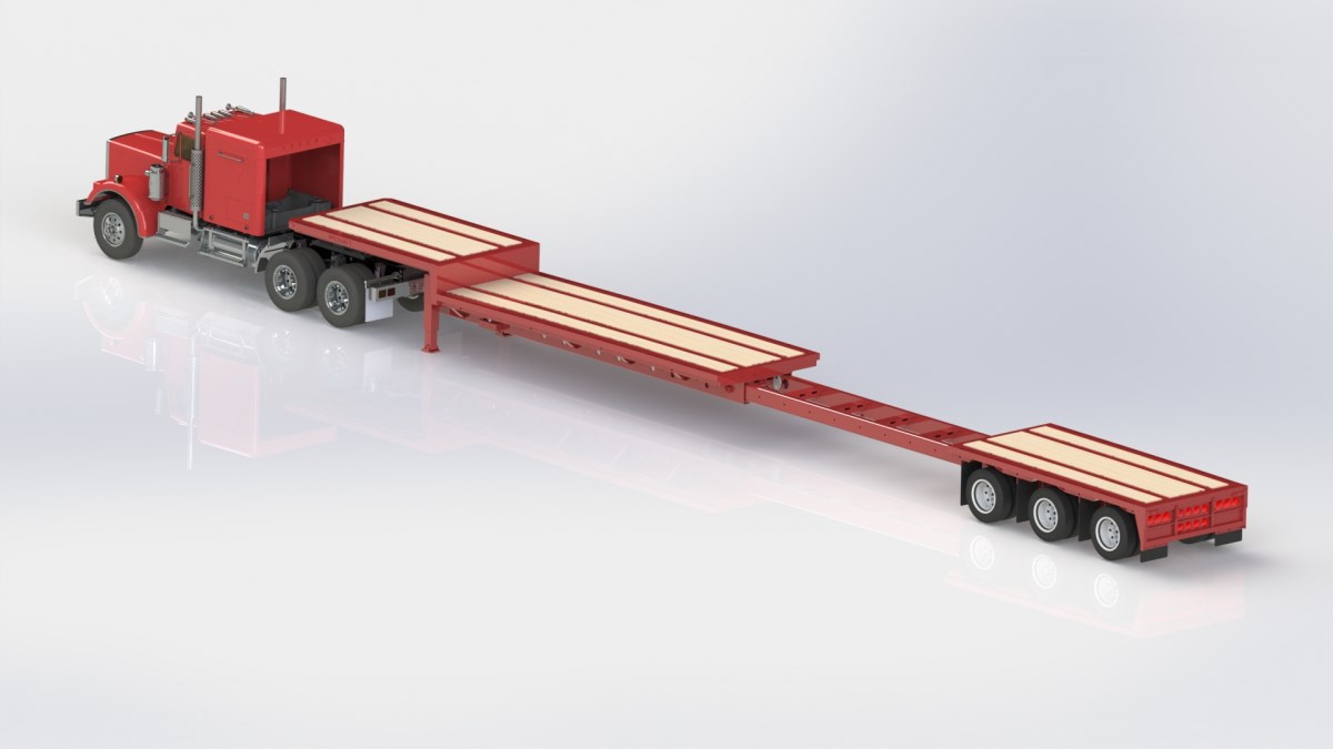 DS.26.027.EXTENDABLE STEPDECK TRIAXLE TRAILER 53FT-74FT