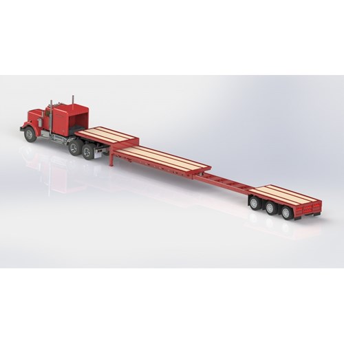 DS.26.027.EXTENDABLE STEPDECK TRIAXLE TRAILER 53FT-74FT