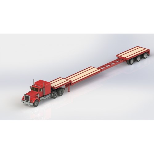DS.26.027.EXTENDABLE STEPDECK TRIAXLE TRAILER 53FT-74FT